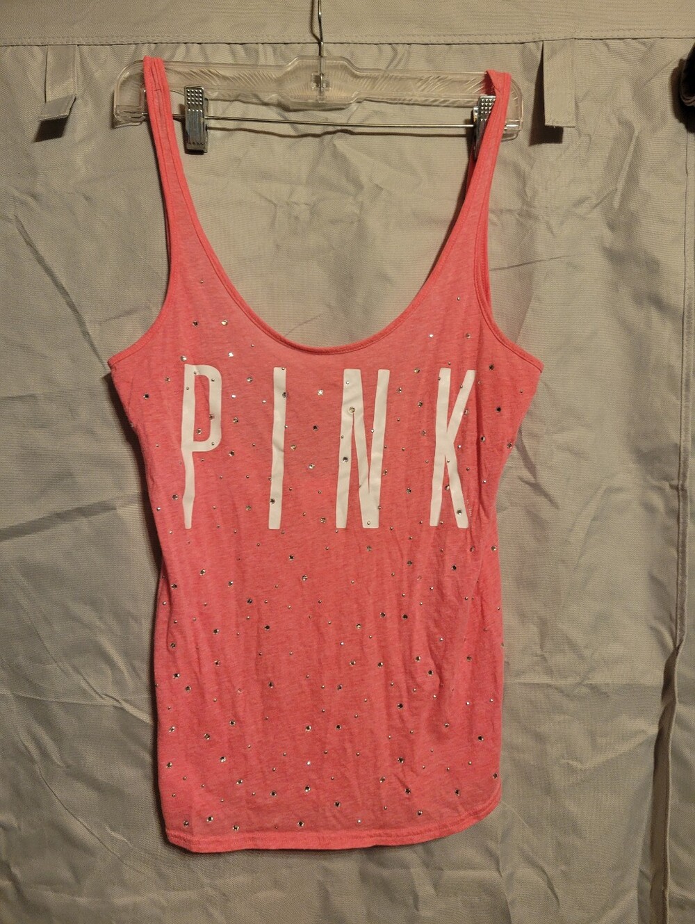 PINK Victoria's Secret Pink Crystal Logo Tank Top